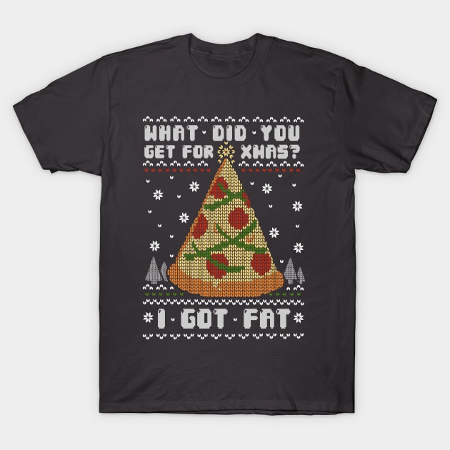 Fatty Christmas - Christmas Tree Present - Pizza Food T-Shirt by BlancaVidal